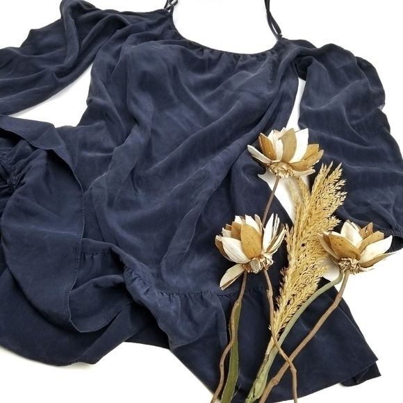 Lilly Pulitzer Blue Silk Cold Shoulder Dress XS - Picture 1 of 8